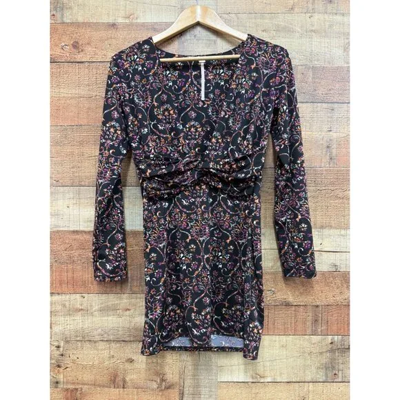 Free People Printed Knit Long Sleeve Dress Medium - Picture 3 of 11
